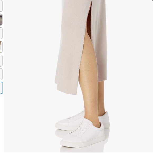 The Drop High Neck Side-Slit Maxi Sweater Dress, Small, NWT, Chic Minimalist - Picture 4 of 8